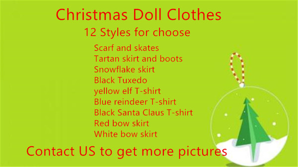 DHL/UPS/Fedex/TNT Plush Doll Clothes 12 Styles Tuxedo suit scarf & skates 40pcs doll clothing setl skirts & boots clothes Free 