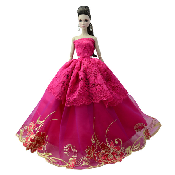 NK One Pcs 2018 Princess Wedding Dress Noble Party Gown For Doll Fashion Design Outfit Best Gift For Girl' Doll 085G