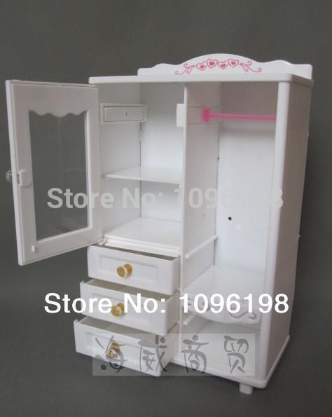 Wholesale-Free shipping, girl birthday gift, 1 play toy furniture closet wardrobe shoe cabinet +10 accessorries+10 hangers for  doll