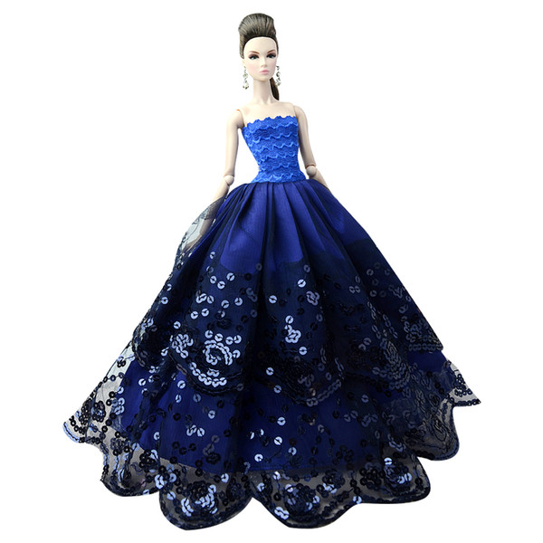 NK One Pcs 2018 Princess Wedding Dress Noble Party Gown For Doll Fashion Design Outfit Best Gift For Girl' Doll 085E