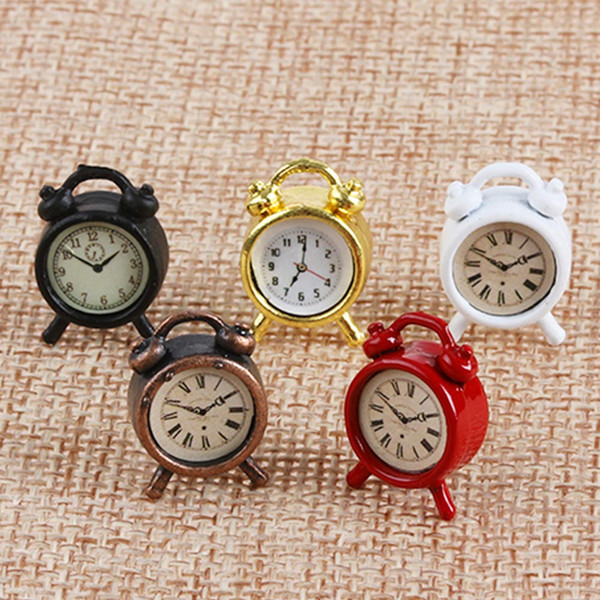 SIRENXI 1:6/1:12 Miniature Multicolor Scale Mini Alarm Clock Toy Kitchen Living-room Model Kid Gift Dollhouse Decor Accessories