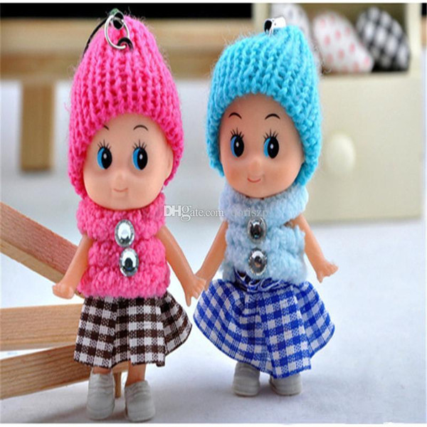 2017 kids Toys Dolls Soft Interactive baby Dolls Toy Mini Doll Key chain pendant For Girls boys Bag Accessories Christmas gift