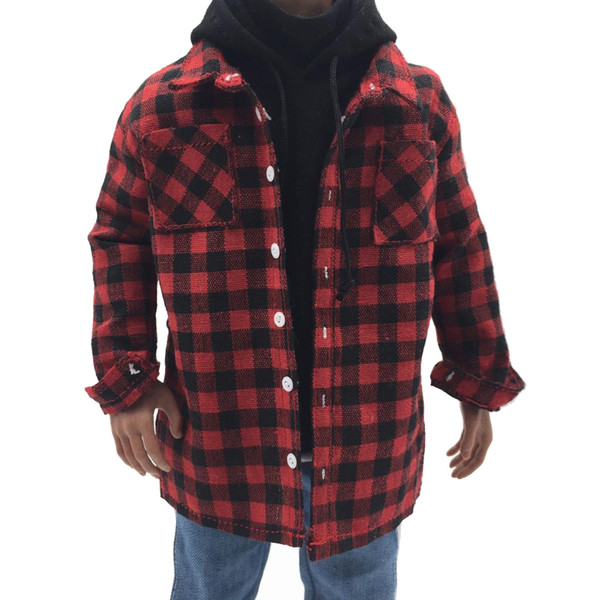 wholesale 1/6 Scale Male Body Plaid Shirt Casual Wear Clothes Clothing For 12inch Action Figure Toys Doll Model