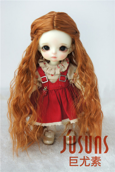 5-6inch 13-15CM Long Curly Princess Doll Wigs 1/8 Lati Yellow Synthetic Mohair BJD Wigs Vinyl Doll Accessories JD119