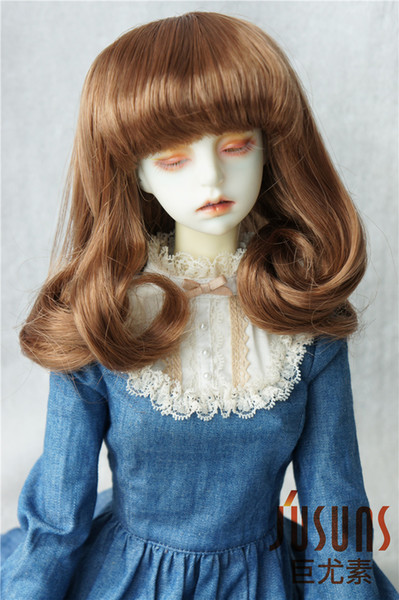 8-9inch Doll Hair Full Bang Nature Curly Wig for 1/3 BJD Dolls Kanekalon Fiber Pear Curly SD Hair JD117