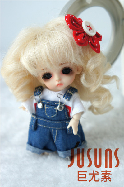 Jusuns Doll Wigs 3-4inch Baby Wave Sophia Mohair Doll Wigs Lati White BJD Doll Accessories 4 Colors Available JD012