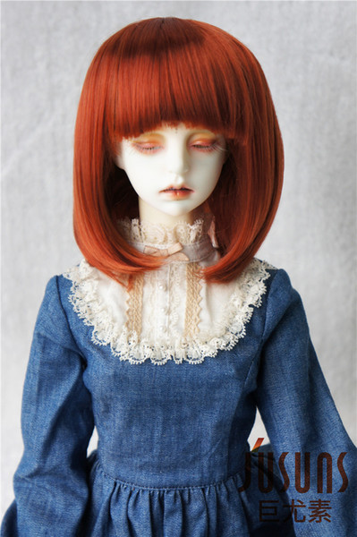 Jusuns 8-9inch Mid-length Doll Hair Simple but Fashion Doll Wig for 1/3 BJD Dolls Carrot JD109