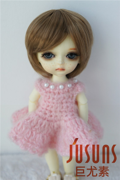 Jusuns 5-6inch Doll Wig Short Cut Synthetic Mohair Doll Wigs for 1/8 BJD Dolls 5 Colors for Option JD081