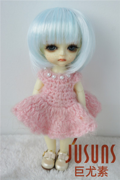 Jusuns 1/8 Cute Short BOBO BJD Wigs Kanekalon Fiber Doll Hair 5-6inch Doll Accessories Lati Yellow Doll Hair JD086