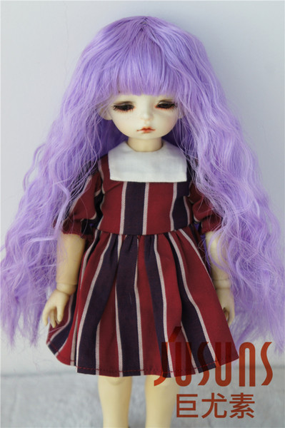 Jusuns 6-7inch Doll Wig Kanekalon Fiber 1/6 Long Sauvage BJD Doll Wigs Water Blue and Purple Wig JD085