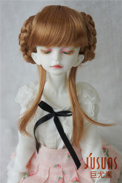 Jusuns 7-8inch Doll Wig 1/4 Haley Kanekalon Fiber BJD Doll Wigs Braided Hair MSD Doll Accessories 2 Colors Available JD059