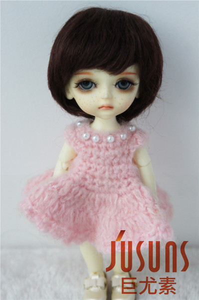 Jusuns 5-6inch 13-15cm Doll Hair 1/8 Short Cut Mohair BJD Doll Wig Dollfie Dolldream Accessories 3 Colors for Option JD076