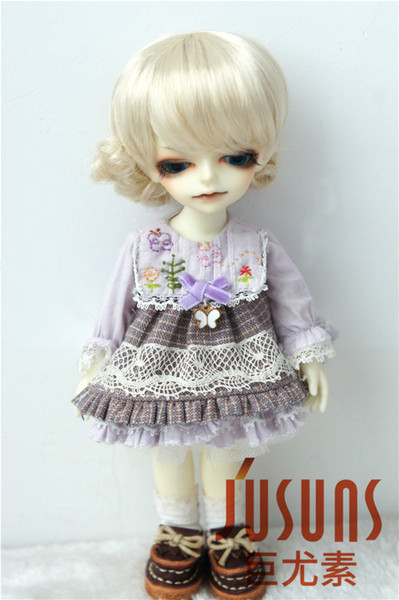 Jusuns 1/12 Short Slight Curly BJD Wig Synthetic Mohair Doll Wigs 3 Colors Available Doll Decoration JD047