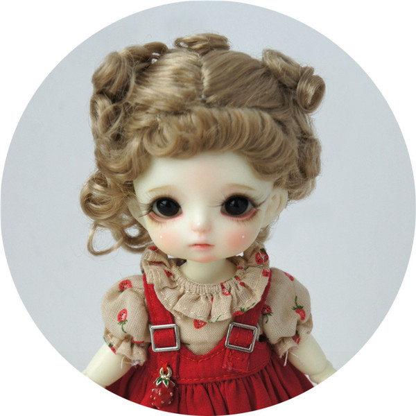 Jusuns 5-6inch Doll Wig Classical Pony Curly Synthetic Mohair BJD Wig 1/8 Doll Accessories 5 Colors Available JD048