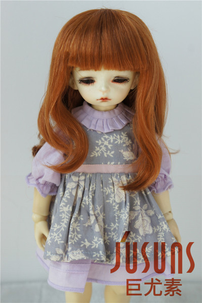 Jusuns 6-7inch Fashion Doll Wig Medium Long Synthetic Mohair 1/6 BJD Doll Hair 4 Colors Available JD045