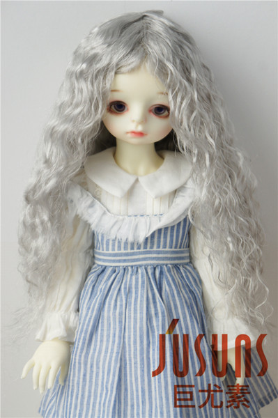 Jusuns 8-9inch Doll Wig Pretty Fish Long Curly Synthetic Mohair Doll Wigs 1/3 BJD Doll Accessories 4 Colors Available JD022