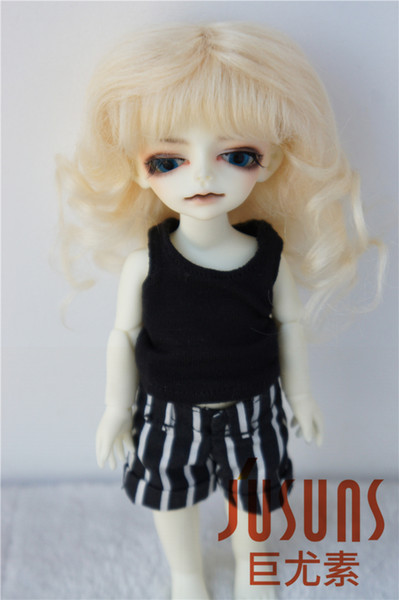 Jusuns 4-5inch Doll Wigs Long Princess Wavy Mohair 1/12 BJD Doll Wigs 6 Colors Available D20313