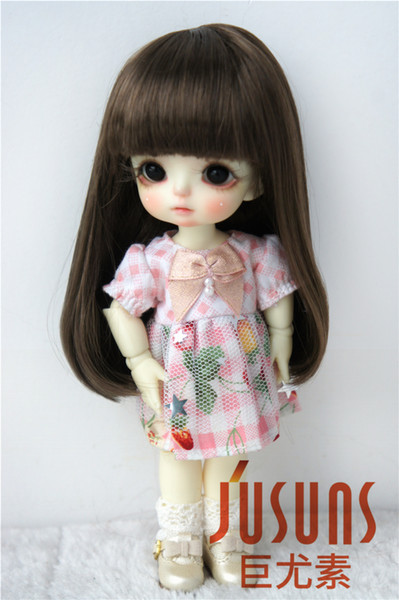 Jusuns 1/8 Cute Doll Wigs with Full Bangs 5-6inch Fashion Soft Synthetic Mohair BJD Doll Wigs 6 Colors Doll Accessories JD319S