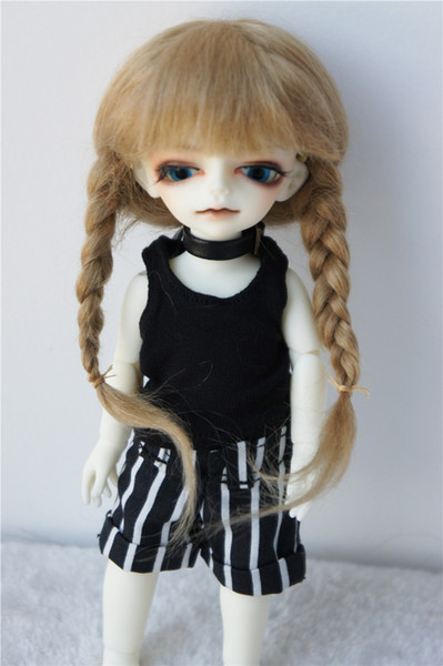 Jusuns 4-5inch Anne Doll Wig Two Braids Mohair BJD Wigs 1/12 BJD Doll Hair 5 Colors JD018