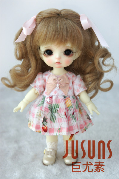 Jusuns 5-6inch 13-15CM Long Curly Princess Mohair BJD Wigs 1/8 Lati Yellow Doll Accessories 5 Colors JD187