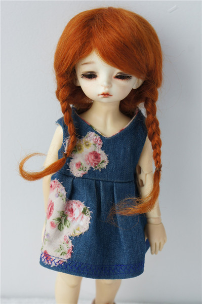 Jusuns 6-7inch Anne Doll Wig Two Braids Mohair BJD Wigs 1/6 BJD Doll Hair 6 Colors Available JD018