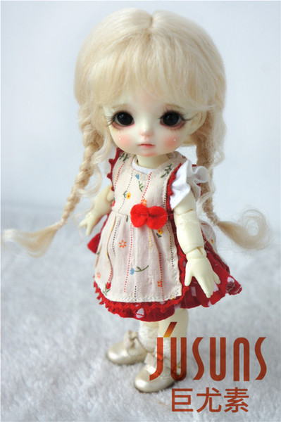 Jusuns D2033B Cute Mohair Wigs for BJD Doll 5-6inch Doll Hair Lovely Braids BJD Doll Wigs Soft Feeling Wigs 5 Colors