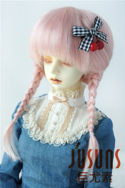 Jusuns 8-9inch Double Braids Ana Mohair Doll Wigs 1/3 BJD Doll Hair 6 Colors Available JD018