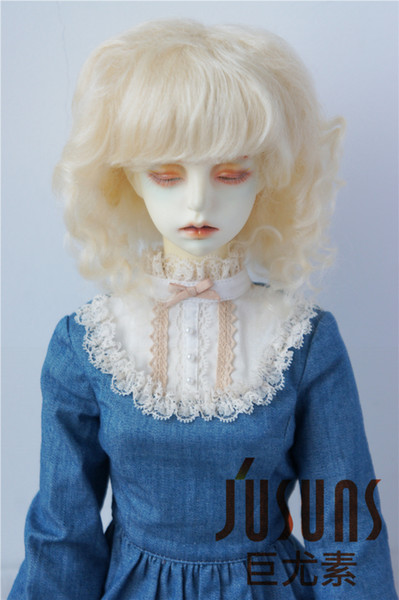 Jusuns SD Doll Wigs 8-9inch Baby Wave Sophia Mohair Doll Wigs 1/3 BJD Doll Accessories Carrot, Pink and blond JD012