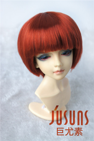 Jusuns 9-10inch Short Cut Doll Wig Synthetic Mohair Doll Wigs for Blythe Doll Accessories Carrot JD019