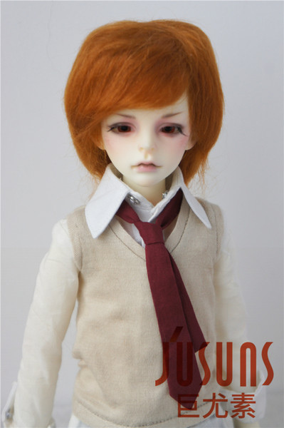 Jususn 7-8inch Doll Wigs 1/4 Soft Mohair BJD Doll Wig MSD Short Cut Doll Hair 4 Colors Available JD032