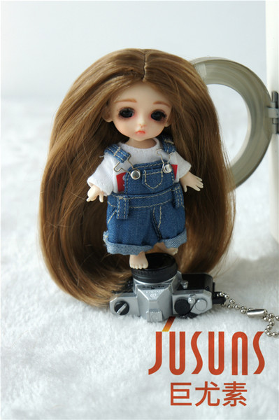 Jusuns Long Forest Straight Doll Wigs 3-4inch Doll Hair Tiny Size Synthetic Mohair BJD Doll Accessories 5 Colors JD016