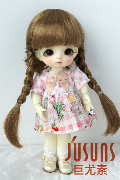 Jusuns Double Braids Anna Doll Hair 5-6inch Synthetic Mohair Doll Wig 1/8 BJD Doll Accessories JD018B