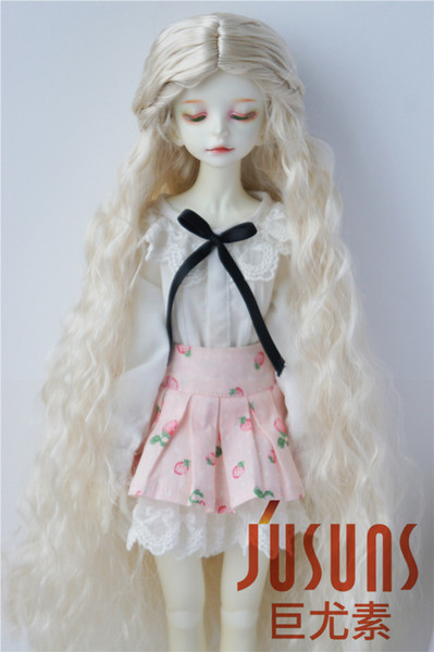 7-8inch 18-20CM Parting Long Sobazu Doll Wigs 1/4 Synthetic Mohair BJD Doll Accessories Blond Doll Hair JD138