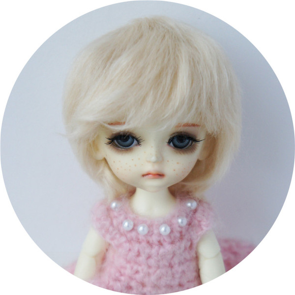 5-6inch 13-15CM Doll Wigs 1/8 Short Cut Mohair BJD Doll Hair Vinyl Doll Accessories Blond JD133