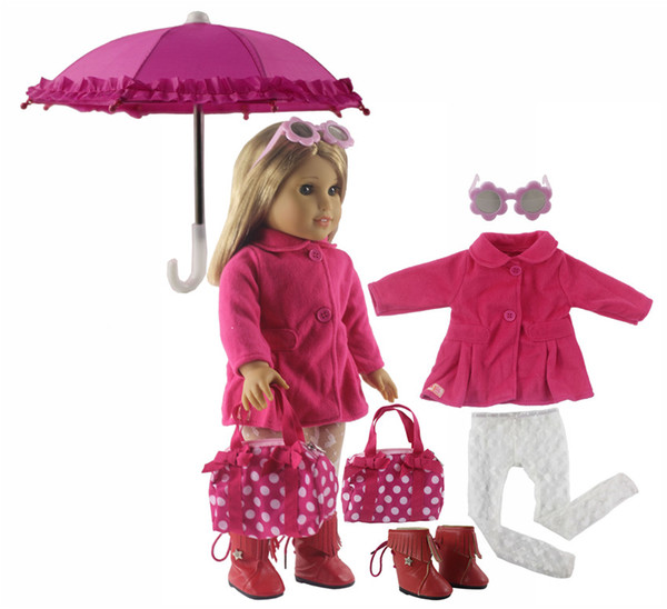 New 1 Set Pink Dress Doll Clothes for 18'' American Girl Bitty Baby Doll Handmade Fashion Lovely Clothes X88