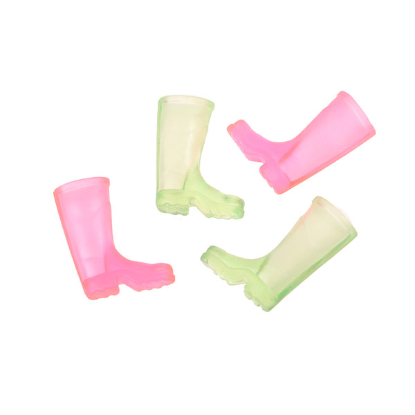 Clear PInk White Yellow 1/12 Dollhouse Furniture Miniature Rubber Rain Boots Home Garden Yard Accessory