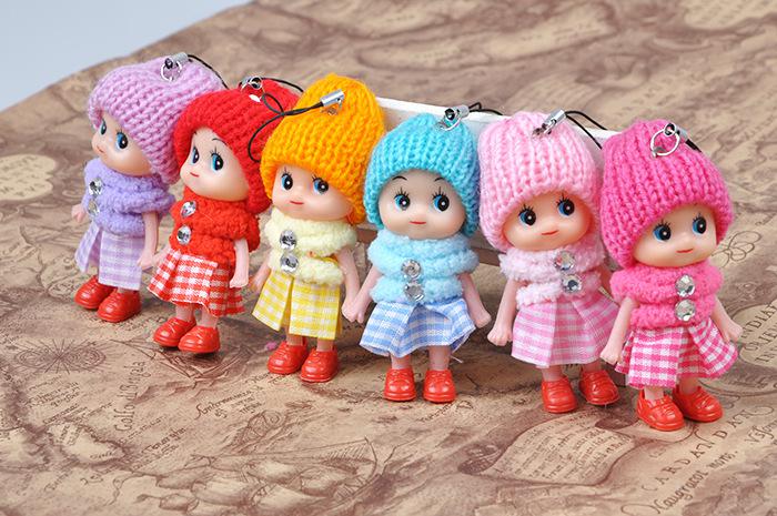 Sale 8CM plaid clown confused pullip baby doll for girl Nanette pendant gifts whole cell phone accessories miniature cup hanger dollhouse