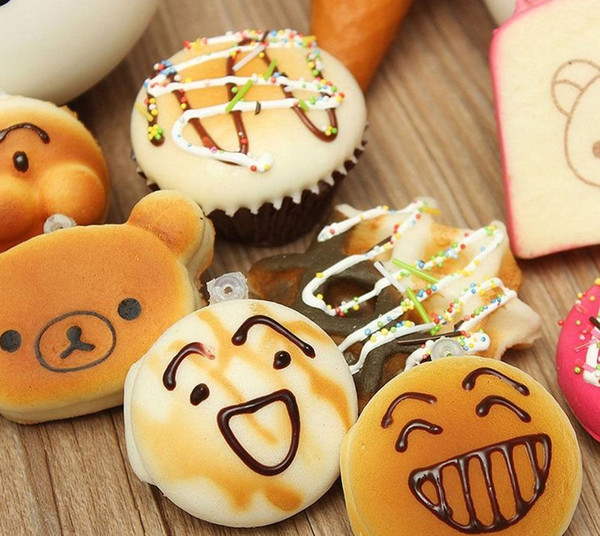 Cute PU Cute Lovely Cartoon Pendant Kawaii Squishy Simulation Bread Food Squishy Super Kid Toy Decompression Toys