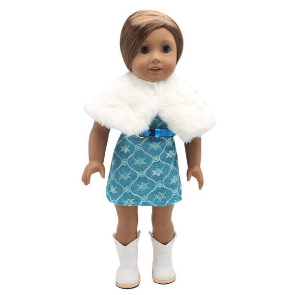 2018 Doll Dress Set Girl Doll Dress with Shawl American Girl Gifts Newborn Accessories Drop Shipping