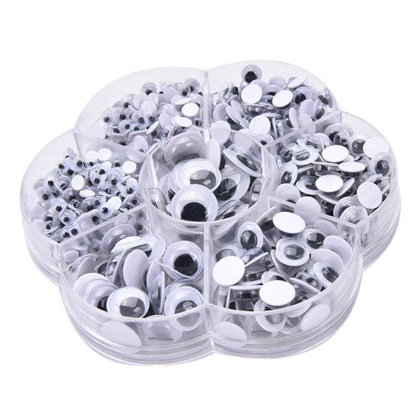 700Pcs 4/5/6/7//10/12mm Round Self-Adhesive Wiggly Google Eyes Plastic Cartoon Animal Doll Eyeballs Eyes Dolls Accessories