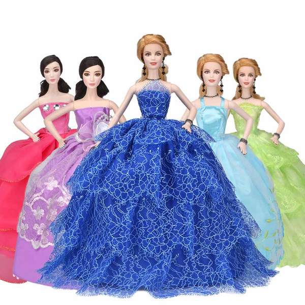 Handmade Party Doll's Dress Clothes Gown Princess Wedding Clothes For 1/6 Doll Accessories Suit