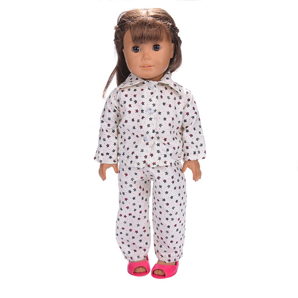 Fashion Doll Pajamas Clothes Set for 18'' American Girl Dolls Sleepwear Nightwear Colorful Children Gift Toy Dolls Accessories