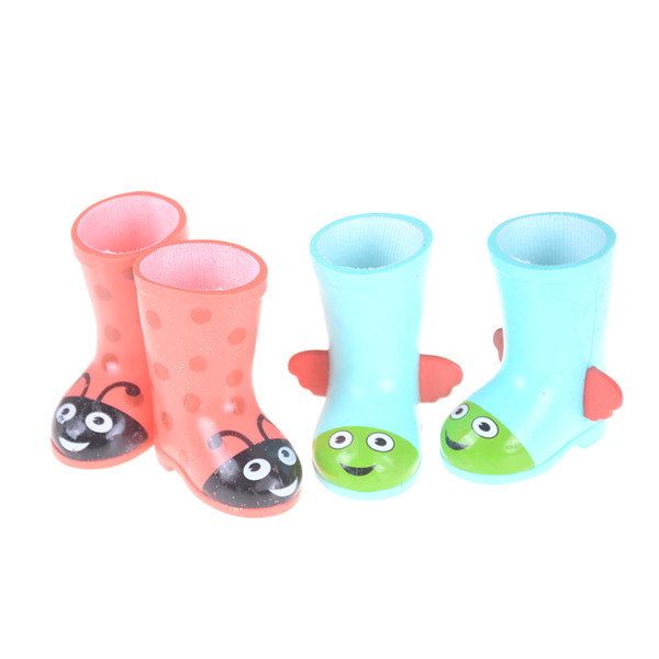 Cartoon Hand Paint Raining Boots Fashion Doll Shoes fit for American doll shoesLover Girls Kids Gift