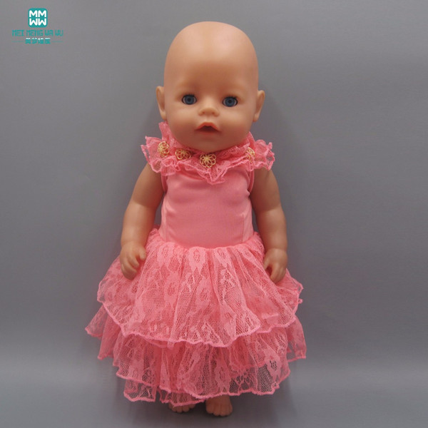 Doll clothes for 43-45cm Baby doll accessoreis girl dress Pink princess dress