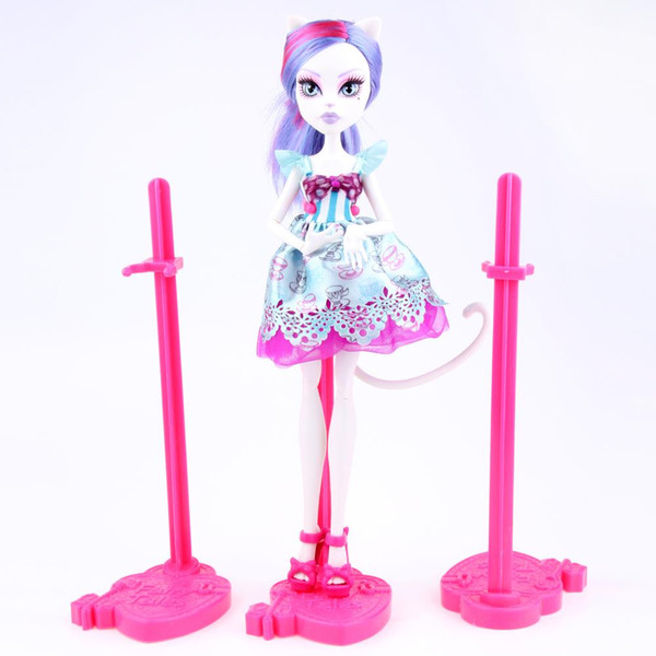 UCanaan A Lot = 10 pcs Dolls Stand Display Holder Purple Pink Blue For Monster dolls Ever After High Doll Dolls Accessories