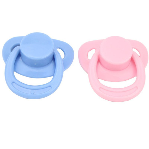 Pursue 2pcs Dummy Magnet Pacifier for Reborn Doll Pacifier Soother Lifelike Doll Nipple Magnet Pacifier Sale (Pink Blue White)