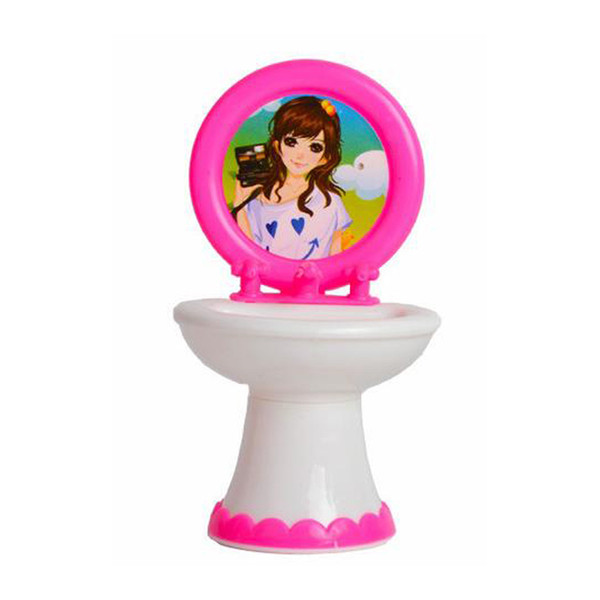 Abbyfrank Doll Furniture Toy Toilet Bathtub Bath Bathing Bowl Toilet Can Flip Wash Basin Sink Bathroom Doll Accessories Doll Toy