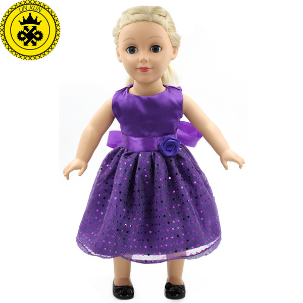 Dolls Accessories Purple Bow Dress American Girl Doll Clothes Fits American Girl 18