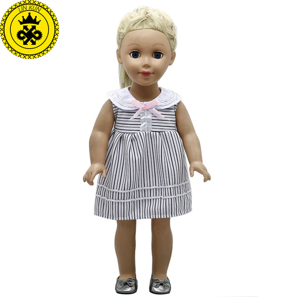 American Girl Doll Clothes 3 Colors Wave Point Striped Princess fit 18 inch American Girl Doll Accessories Girl's Gift 348