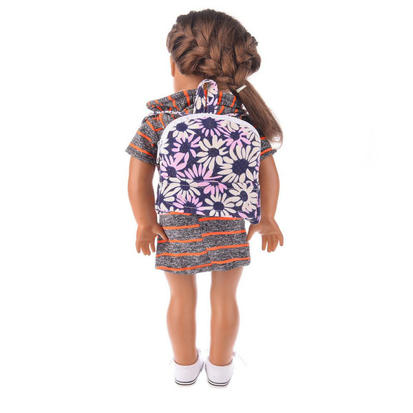 Cute Dolls Schoolbag Backpack Accessory for 18 inch American Girl My Life Our Generation Dolls Outgoing Bag Dolls Accessories